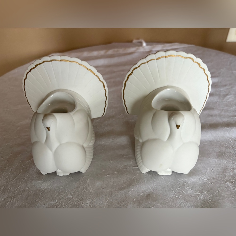 Elegant White Turkey Candle Holders
